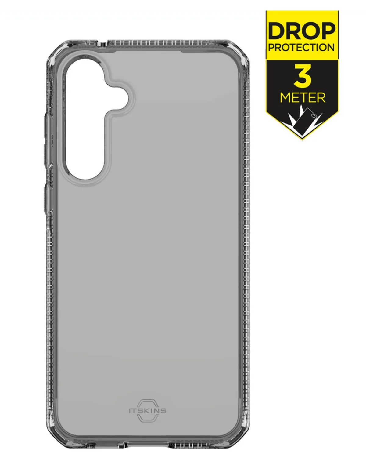 Transparant rookgrijs Itskins SpectrumClear hoesje met valbescherming tot 3 meter voor Samsung Galaxy A55.