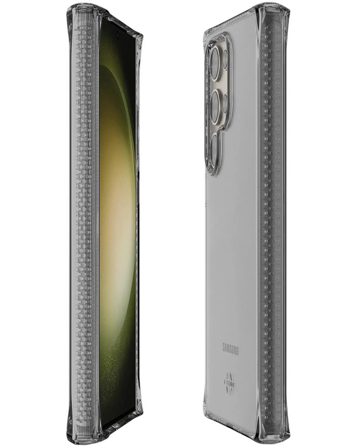 ITSKINS Spectrum Clear R hoesje met honingraatstructuur voor extra grip en schokabsorptie.