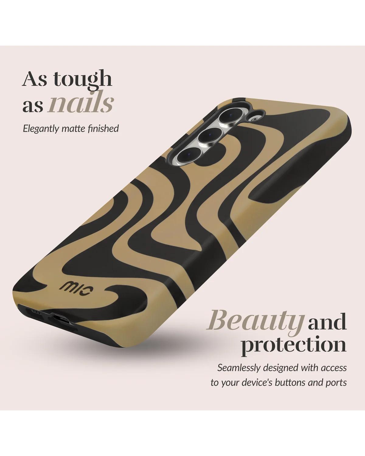 Mio By Mobilize Mio Swirl Magsafe Compatibel Telefoonhoesje Samsung A15 4G-5G Zwart Bruin