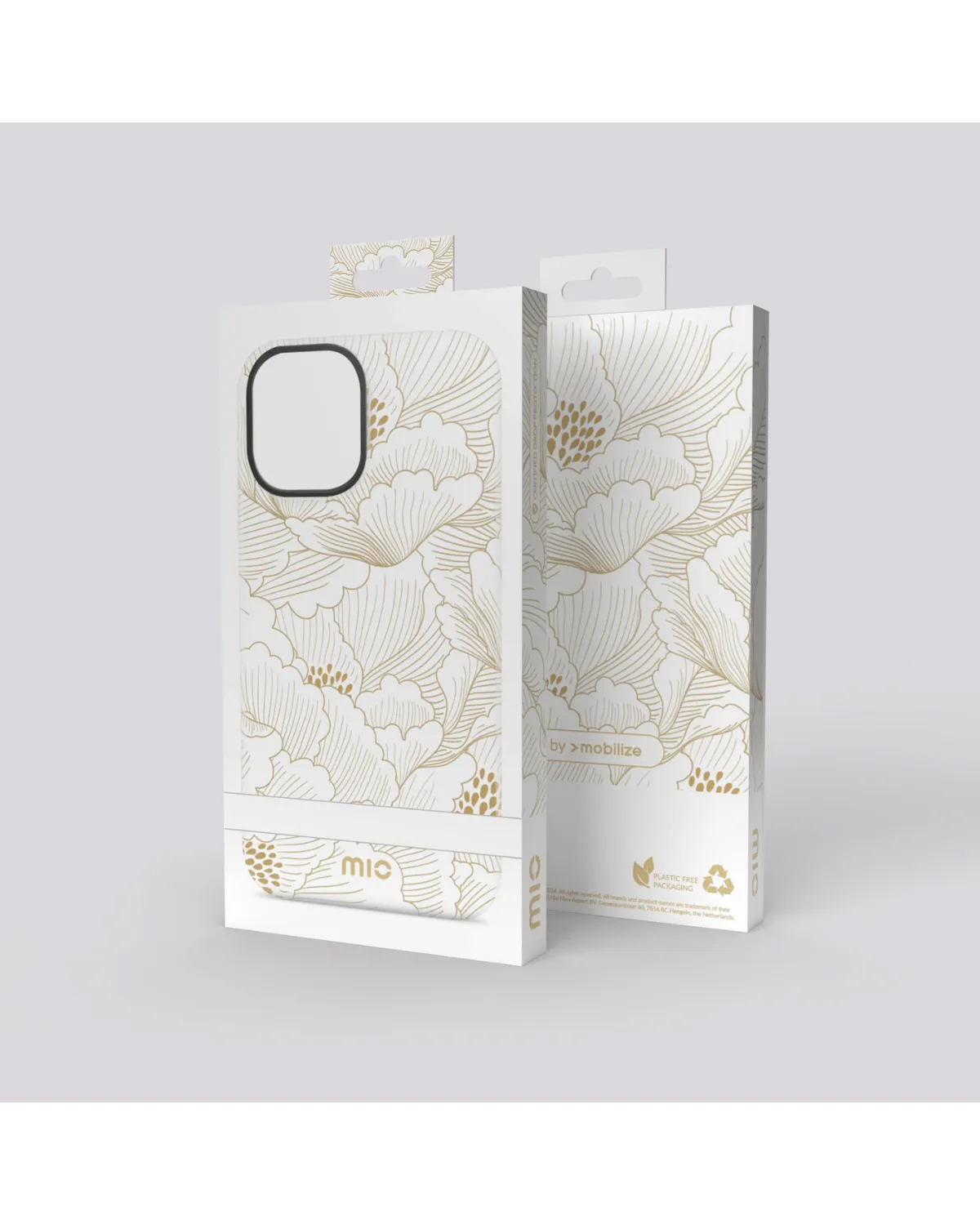 Mio telefoonhoesje voor Samsung S24 Ultra 5G, luxe verpakking met bloemenontwerp.