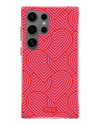 Roze Mio by Mobilize MagSafe telefoonhoesje voor Samsung S24 Ultra 5G met hartjespatroon.