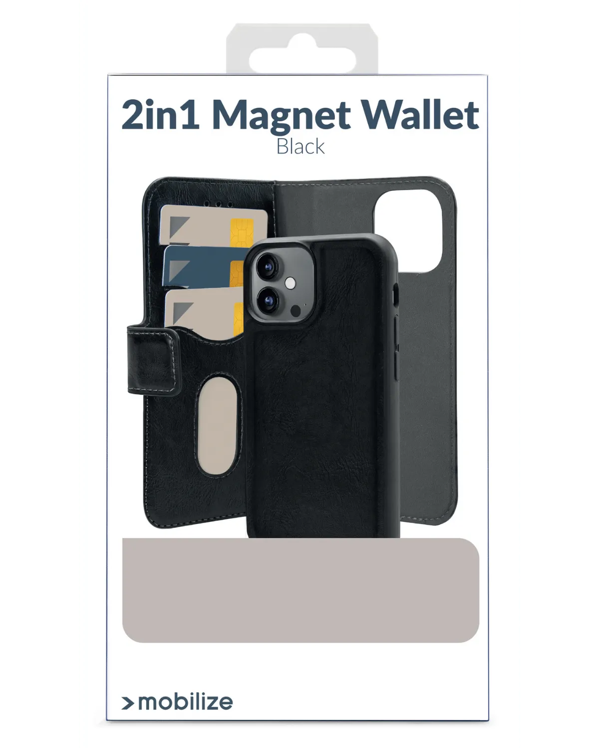 Verpakking van de Mobilize 2-in-1 magnetische wallet case, zwart kunstleer voor Samsung Galaxy S24 Ultra 5G.
