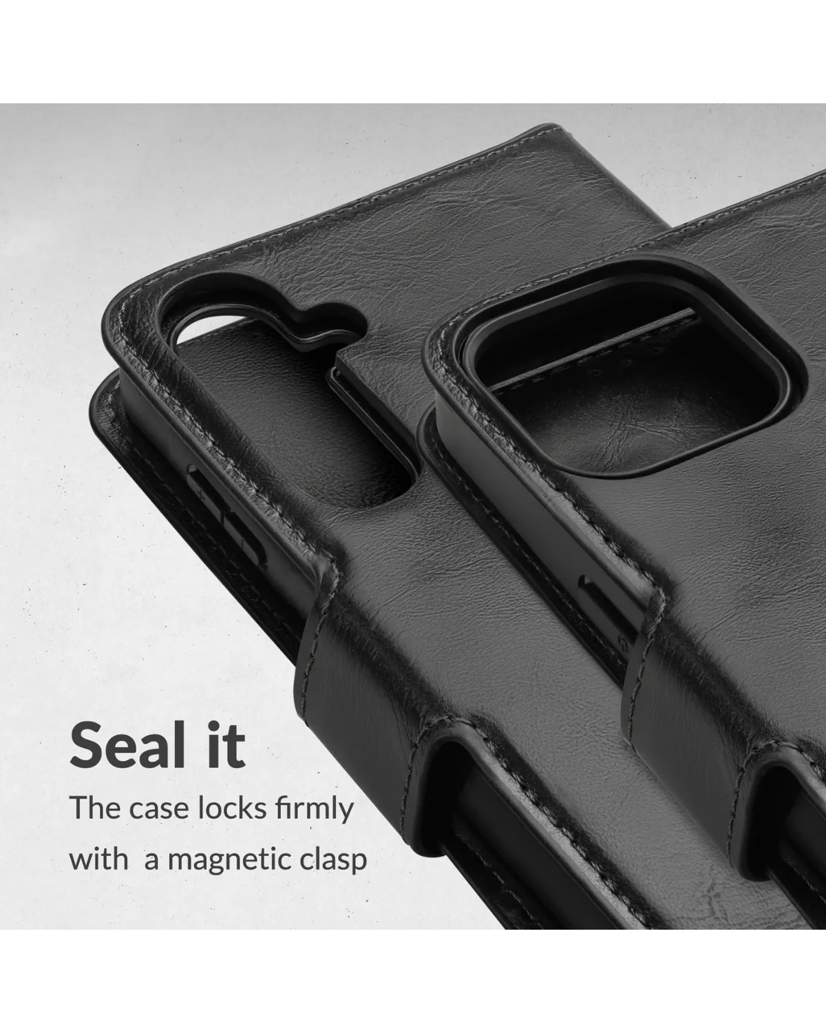 Mobilize 2-in-1 magnetische wallet case met stevige magnetische sluiting voor optimale beveiliging.