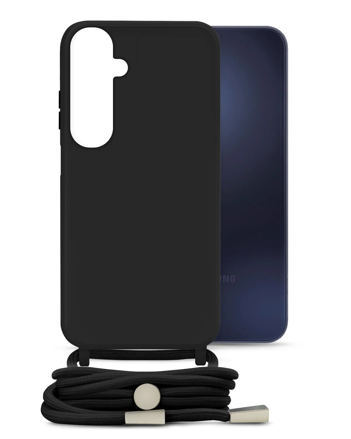 Mobilize Lanyard Gelly Case Telefoonhoesje Samsung Galaxy A15 4G-5G Zwart