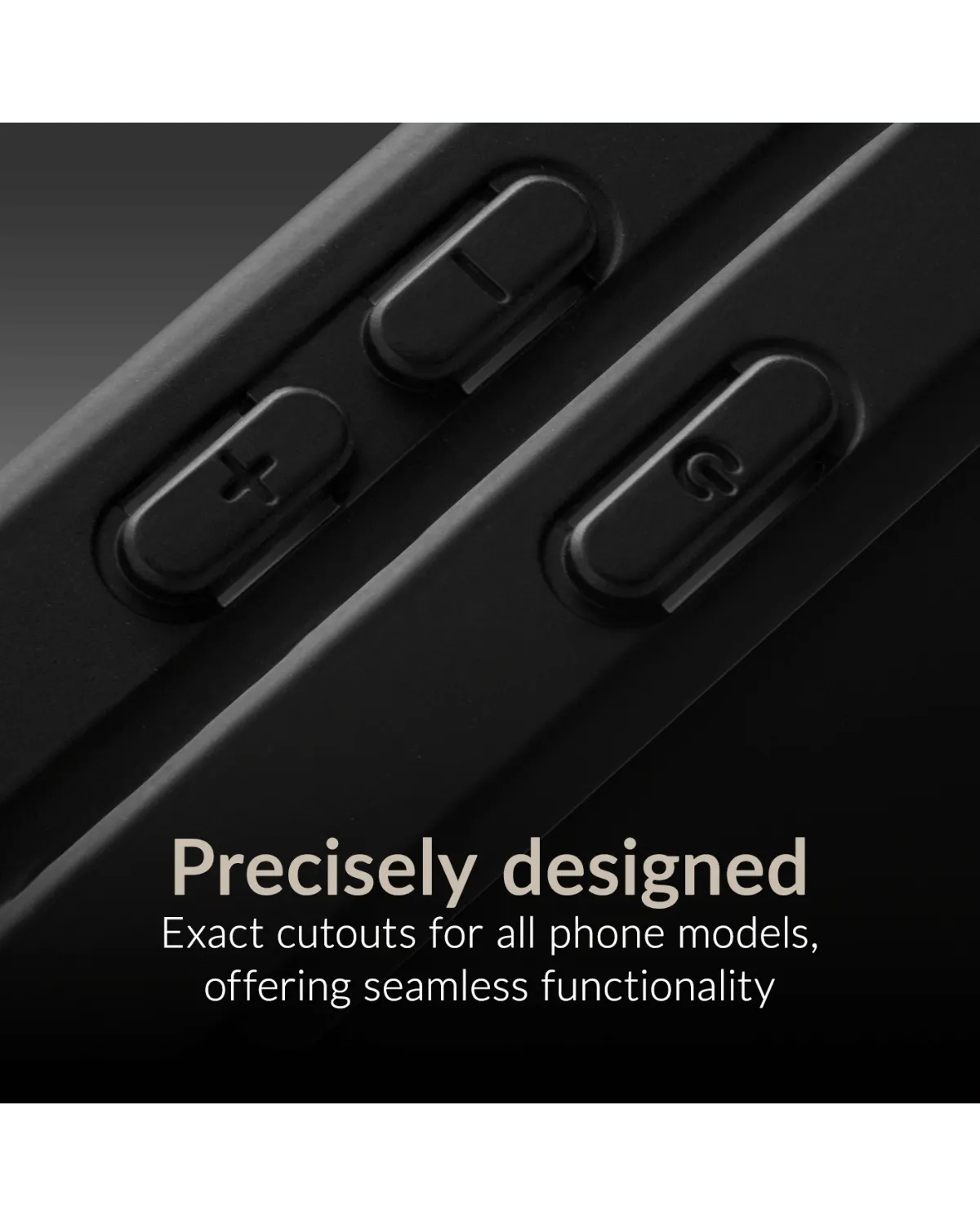 Close-up van de Mobilize hybride hoes voor Samsung Galaxy S25 5G, met precieze uitsparingen voor knoppen.