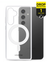 Transparante Mobilize MagSafe Case voor Samsung Galaxy S24 5G met 1 meter valbescherming.
