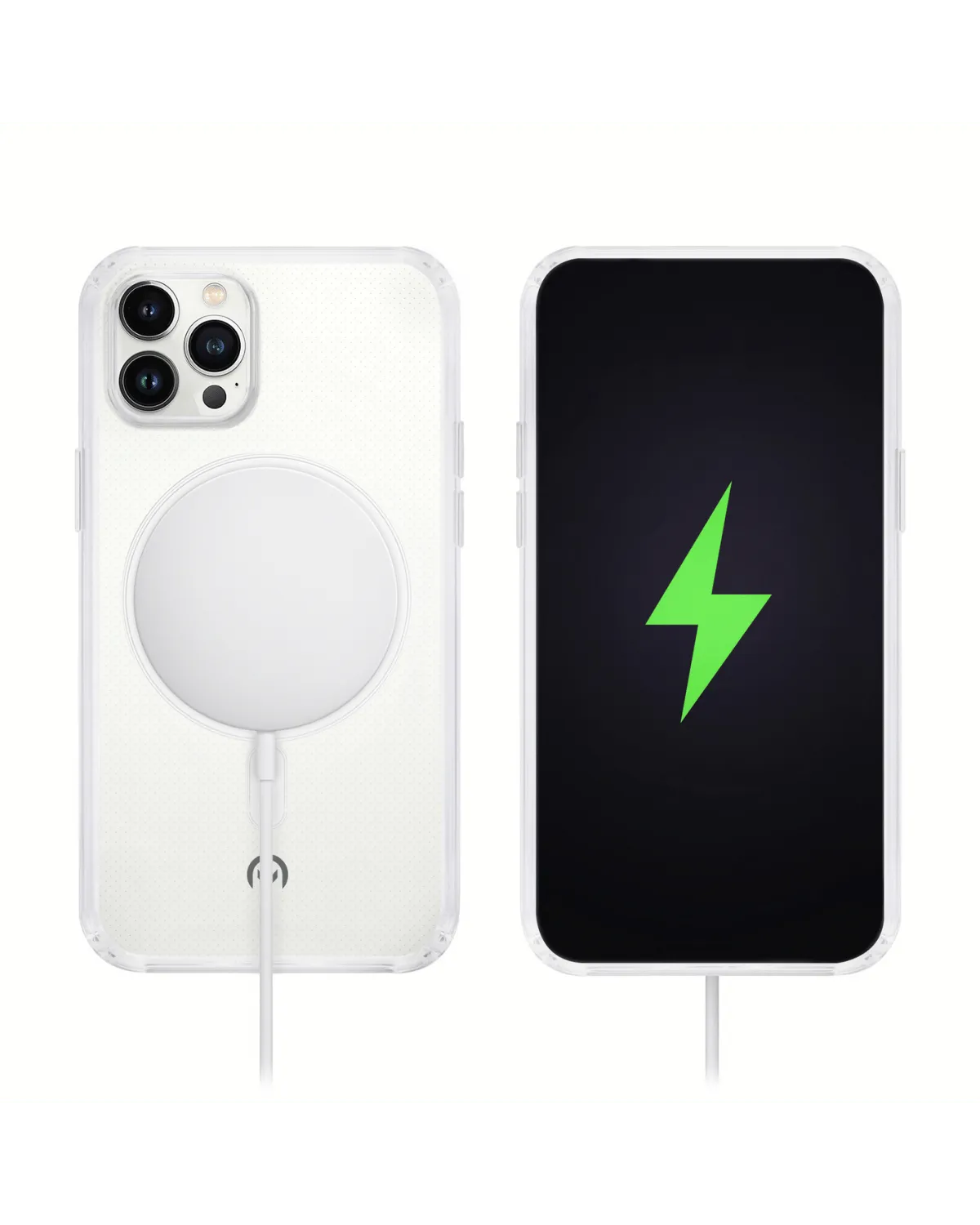 Draadloos opladen met de transparante Mobilize MagSafe Case voor Samsung Galaxy S24 5G.