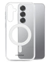 Transparante Mobilize MagSafe Compatibel Naked Protection Case voor Samsung Galaxy S25 5G, met ingebouwde MagSafe-magneetring.