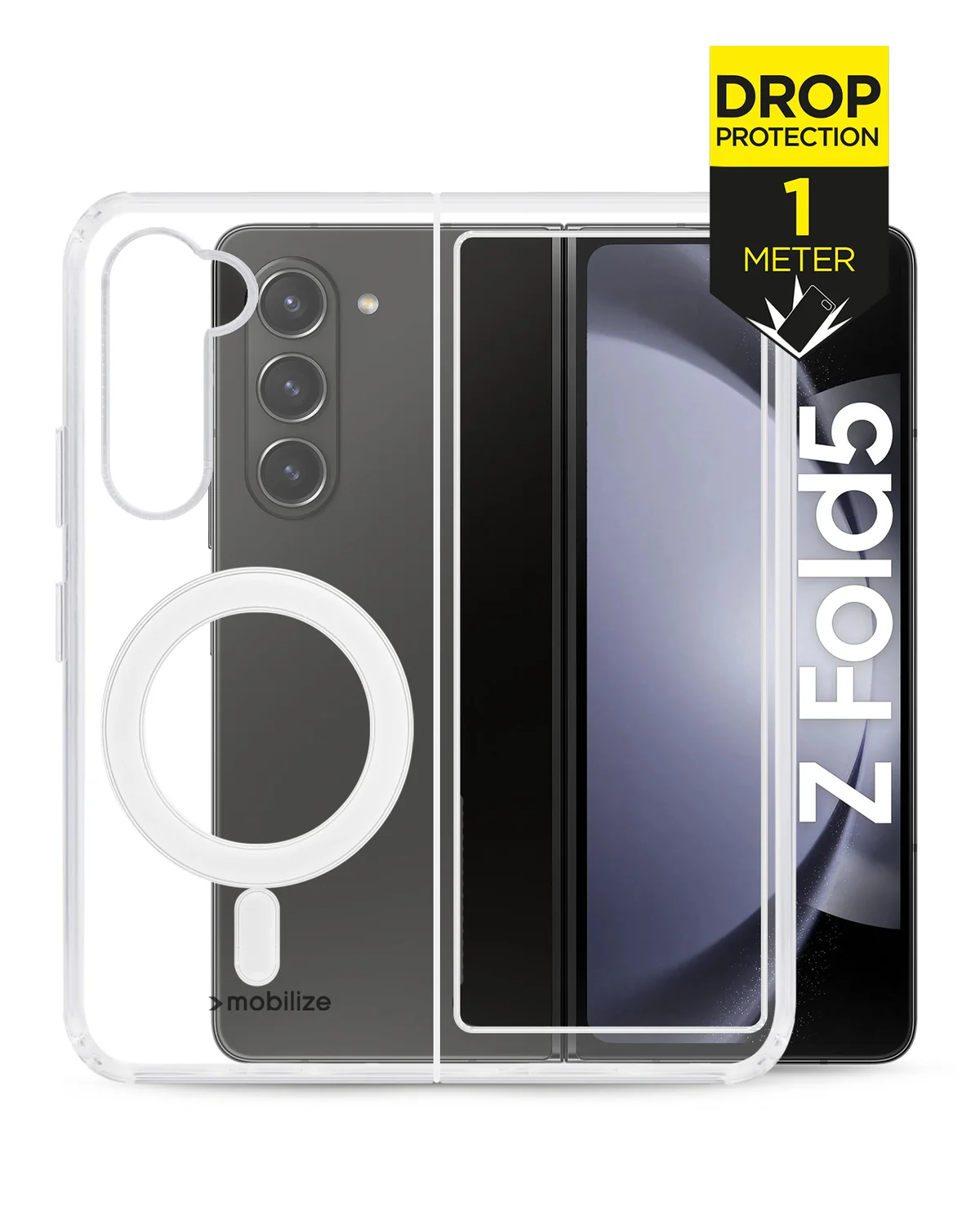 Mobilize Magsafe Compatibel Naked Protection Case Telefoonhoesje Samsung Galaxy Z Fold 5 Transparant