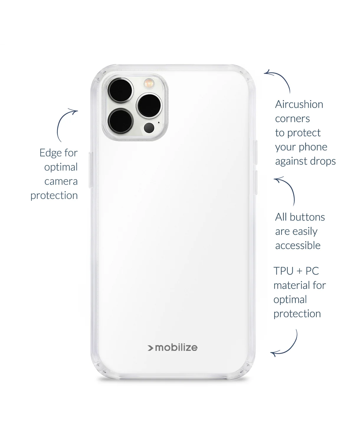 Mobilize Naked Protection Case Telefoonhoesje Apple iPhone 15 Pro Max Transparant