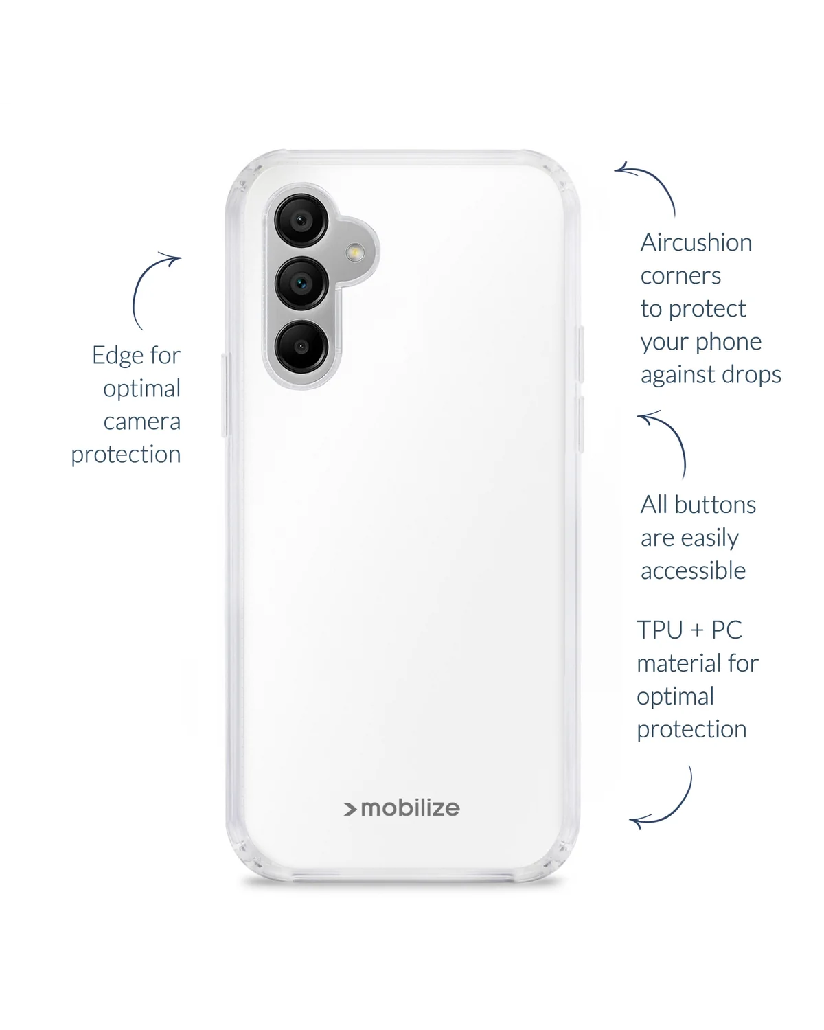 Mobilize Naked Protection Case Telefoonhoesje Samsung Galaxy A15 4G-5G Transparant