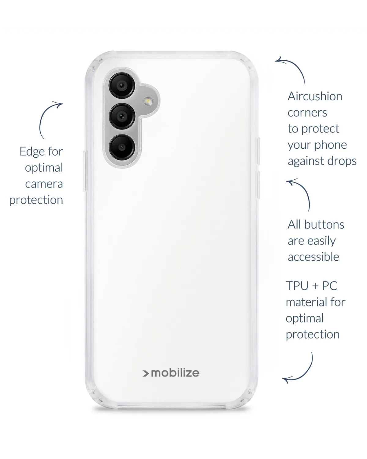 Flexibele en transparante bescherming met Mobilize Naked Protection hoesje voor Samsung Galaxy S24 FE 5G.