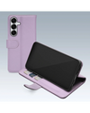 Paarse Mobilize Premium Gelly Wallet Book Case voor Samsung Galaxy S25 5G, met kaarthouders en magnetische sluiting.