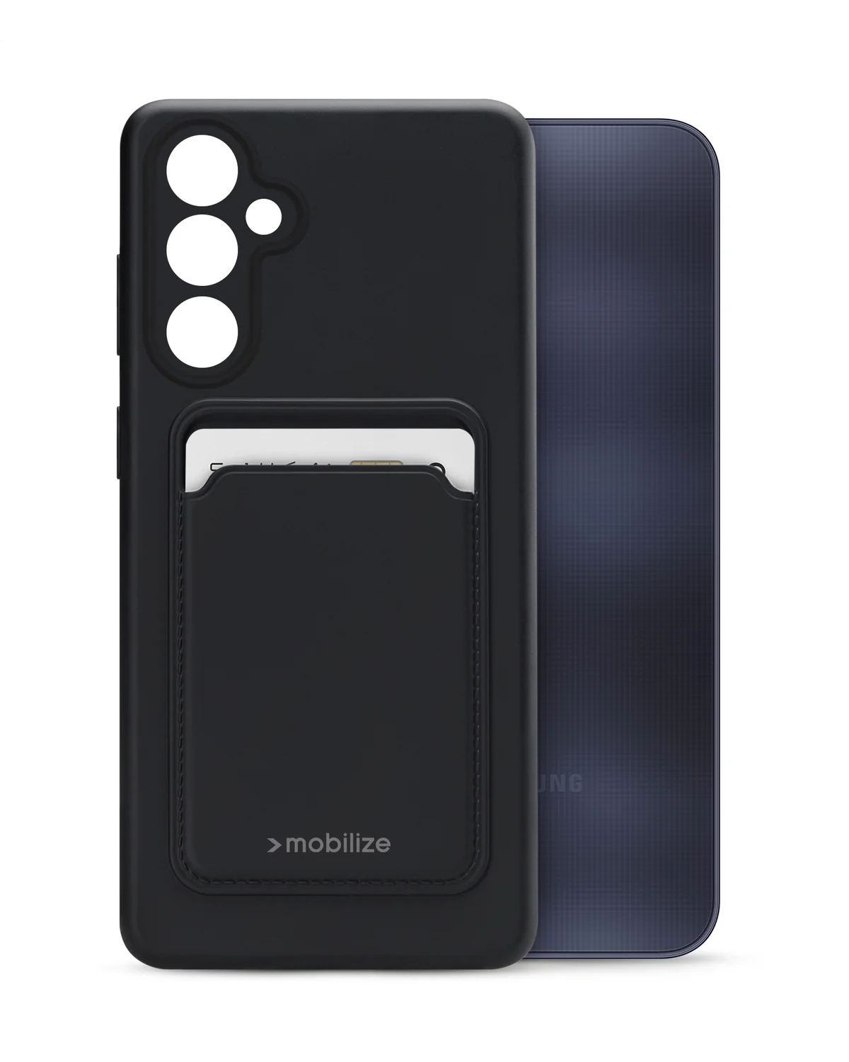 Mobilize Rubber Gelly Card Case Soft Telefoonhoesje Samsung Galaxy A25 5G Mat Zwart