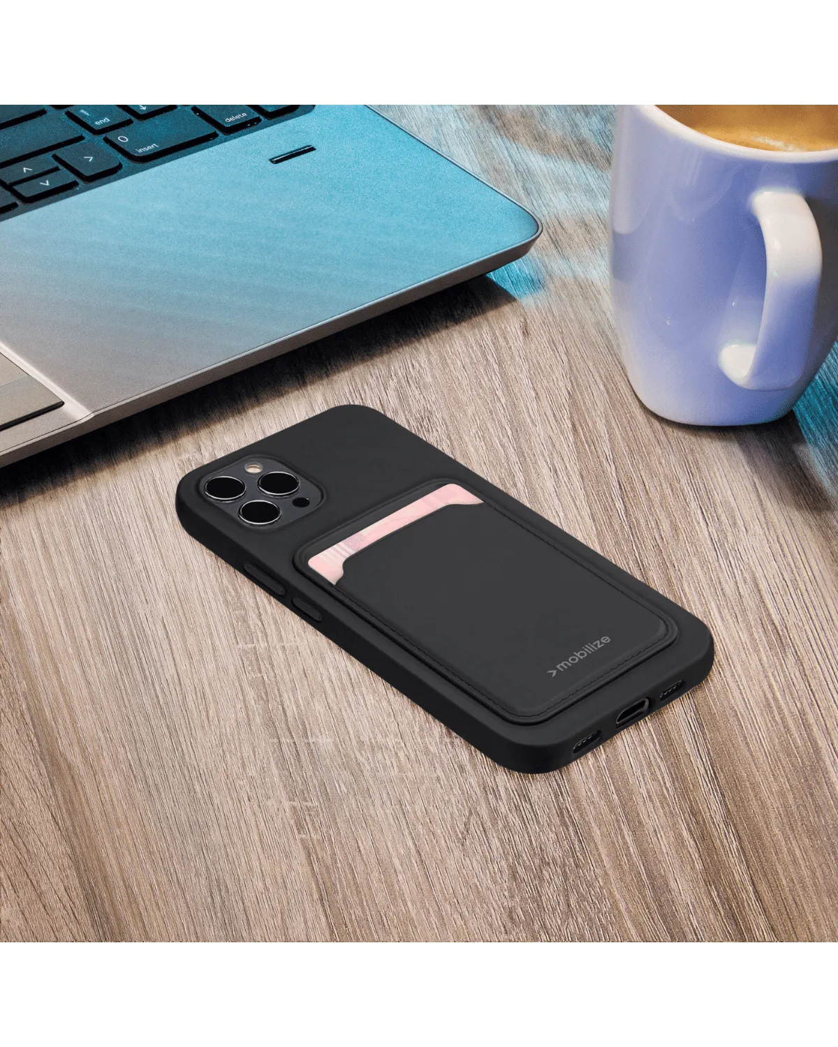 Mobilize Rubber Gelly Card Case Soft Telefoonhoesje Samsung Galaxy A35 5G Mat Zwart