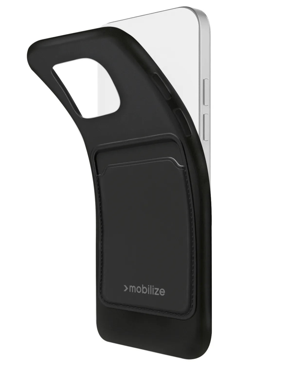 Flexibele Mobilize Rubber Gelly Card Case voor Samsung Galaxy S25 5G, schokabsorberend en voorzien van een handige kaartsleuf.