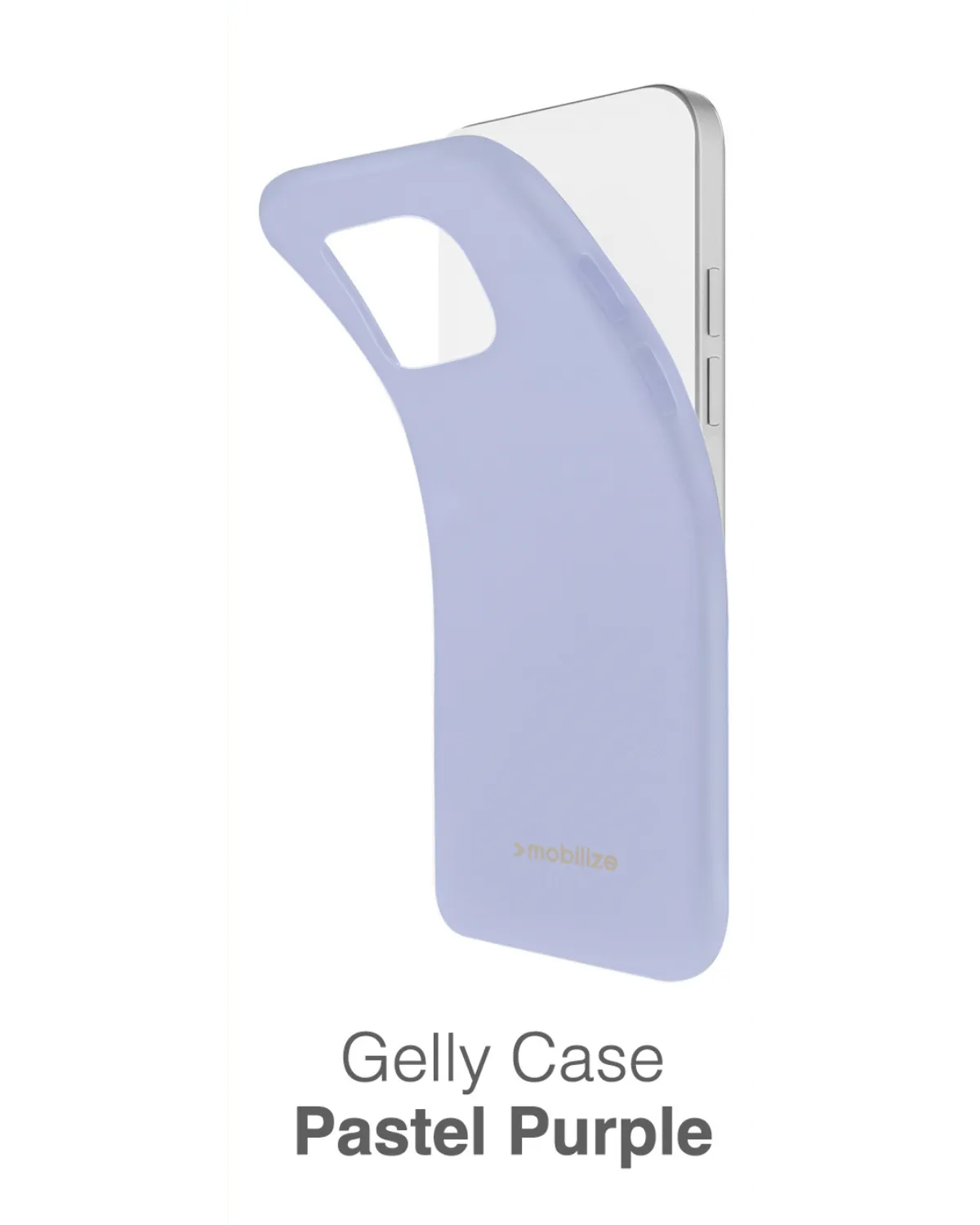 Flexibele pastel paarse Mobilize Gelly Case voor Samsung Galaxy S24 5G, ontworpen voor een perfecte pasvorm en optimale grip.