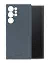 Matblauwe Mobilize Gelly Case voor Samsung Galaxy S23 Ultra, met precieze camera-uitsparingen voor optimale bescherming.