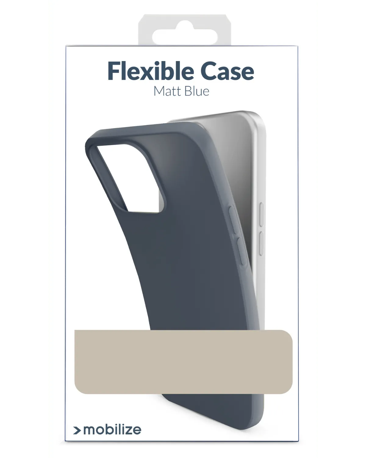 Verpakking van Mobilize Flexible Case Matt Blue voor Samsung Galaxy S23 Ultra, met een minimalistisch en strak design.