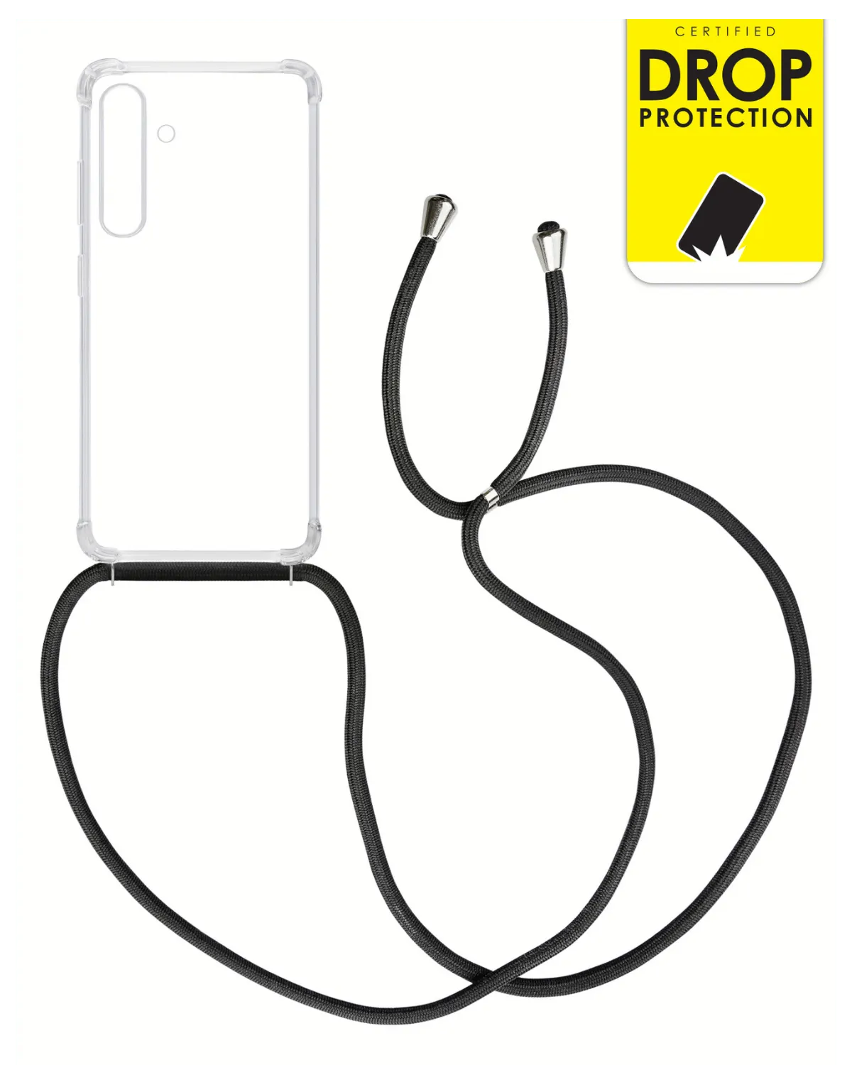 Transparante My Style Loop Case voor Samsung Galaxy S24 5G met stevig draagkoord en schokbestendige hoeken voor extra bescherming.