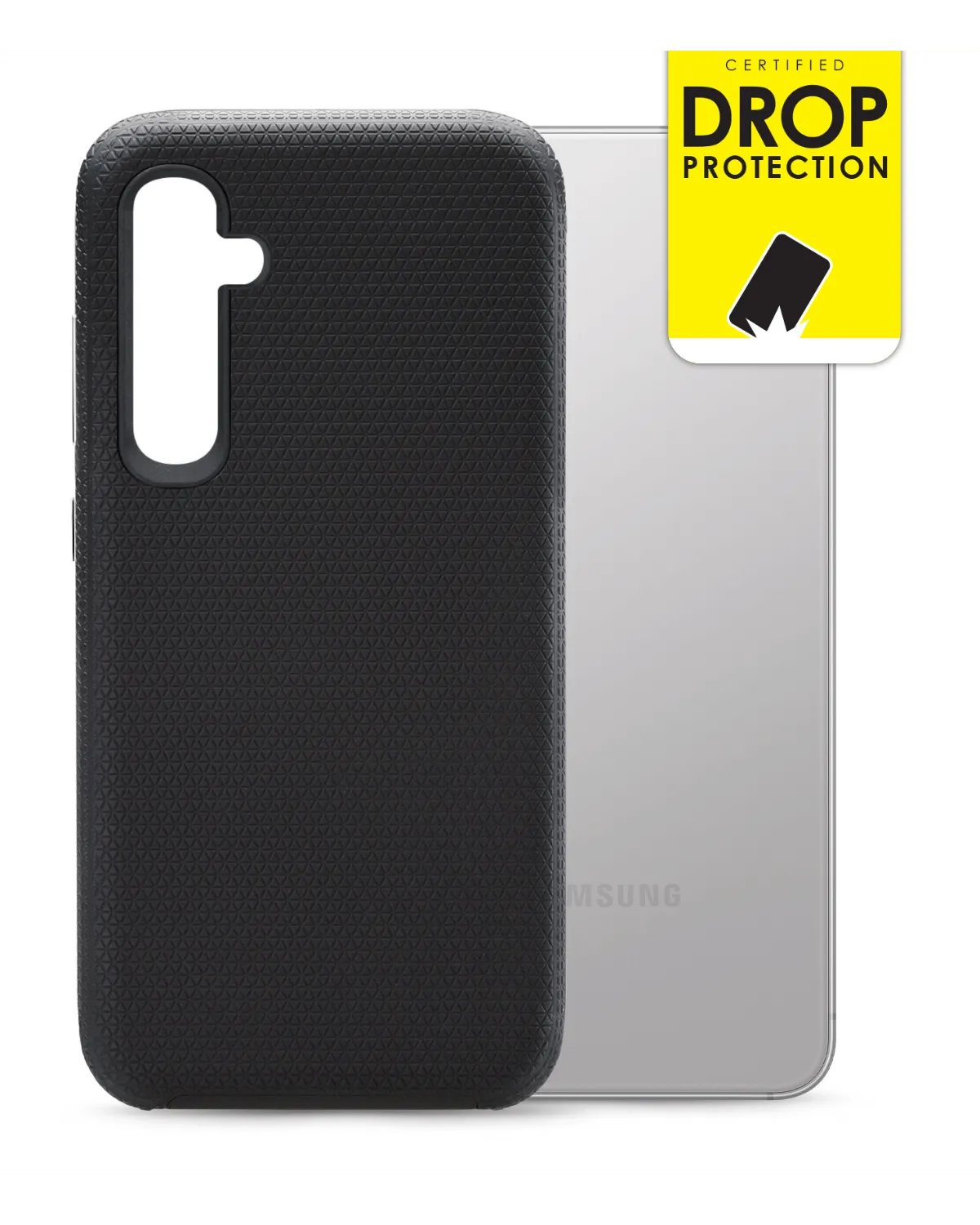My Style Tough Case voor Samsung Galaxy S24 5G in zwart, dual-layer bescherming met gripvast design en schokbestendige hoeken.