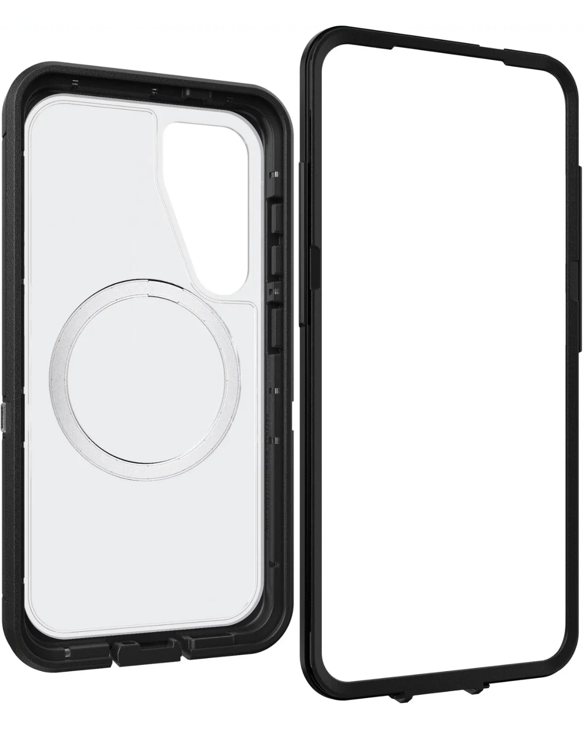 Modulaire Otterbox Defender Series XT hoes voor Samsung Galaxy S25 5G, stevige constructie met afneembaar frame en MagSafe-magneten.