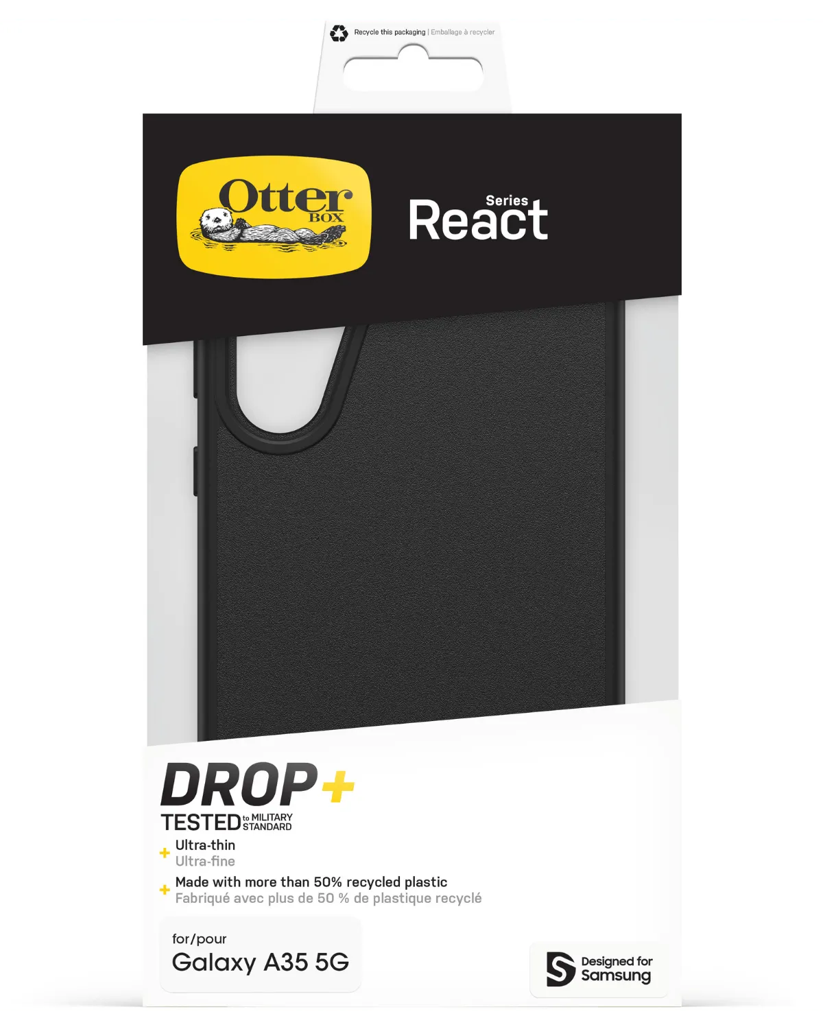 Otterbox React Series Drop Plus Telefoonhoesje Samsung Galaxy A35 5G Zwart