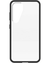 Transparante Otterbox React Series Case met zwarte randen voor Samsung Galaxy S25 5G, slank en stevig ontwerp.