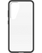 Transparante Otterbox React Series Case met zwarte randen voor Samsung Galaxy S25 5G, slank en stevig ontwerp.