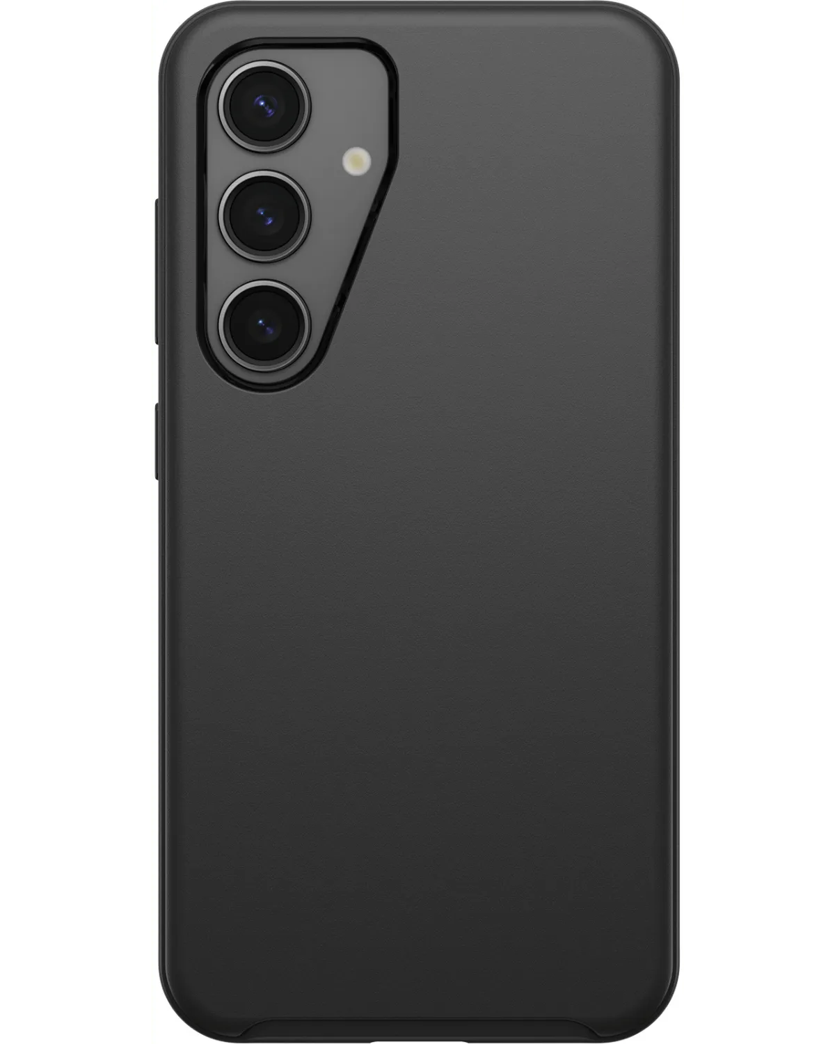 Zwarte Otterbox Symmetry Magnets Case voor Samsung Galaxy S25 5G, met strak en robuust ontwerp.