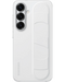 Witte Samsung Standing Grip Case voor Galaxy S25 5G, met geïntegreerde grip en uitsparingen voor camera.