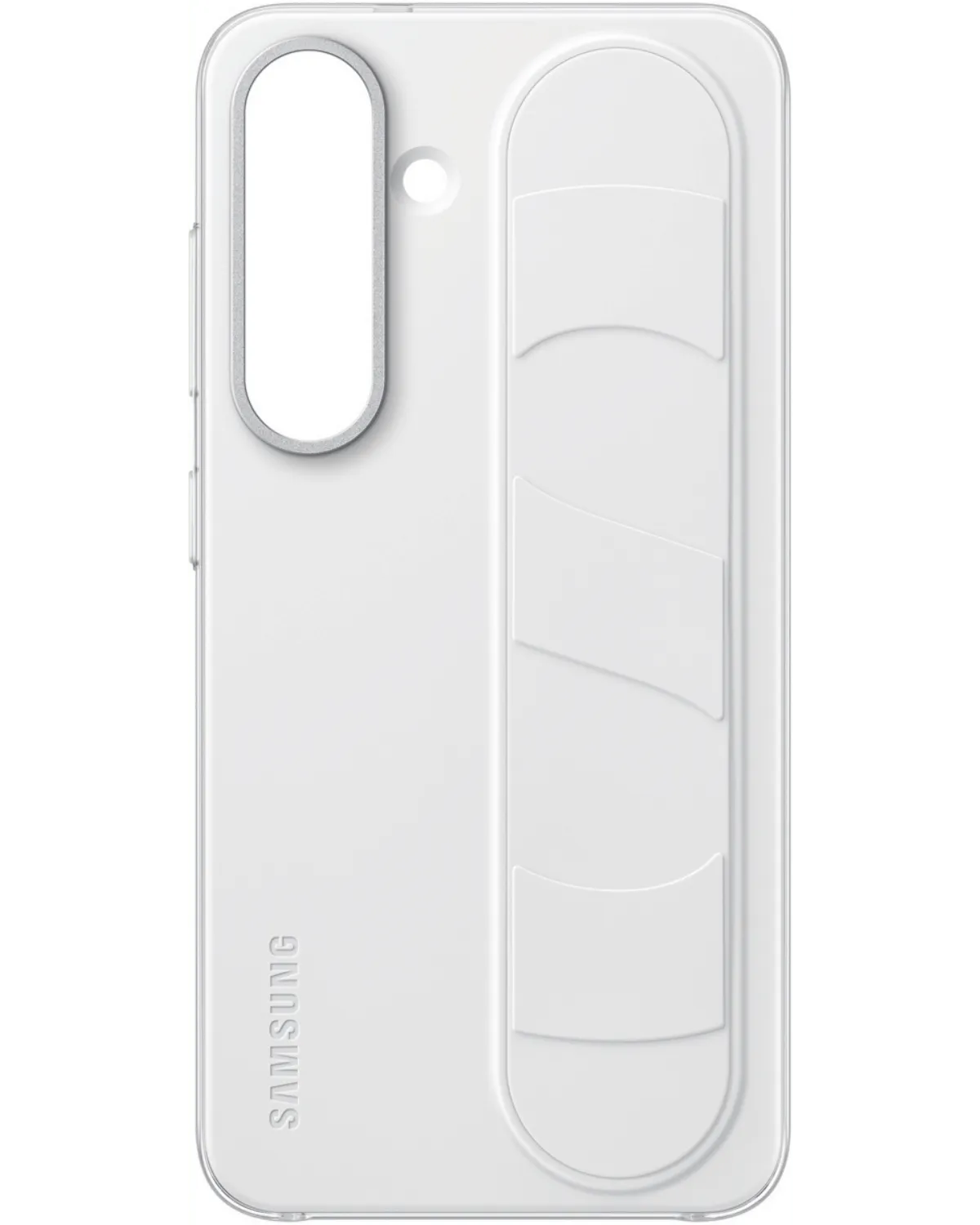 Achterkant van de Samsung Standing Grip Case zonder Galaxy S25 5G, met stevige pasvorm en grip.