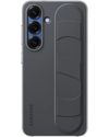 Zwarte Samsung Standing Grip Case voor Galaxy S25 Plus 5G met stevige grip voor extra houvast en comfortabel gebruik.