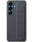 Zwarte Samsung Standing Grip Case voor Galaxy S25 Plus 5G met stevige grip voor extra houvast en comfortabel gebruik.