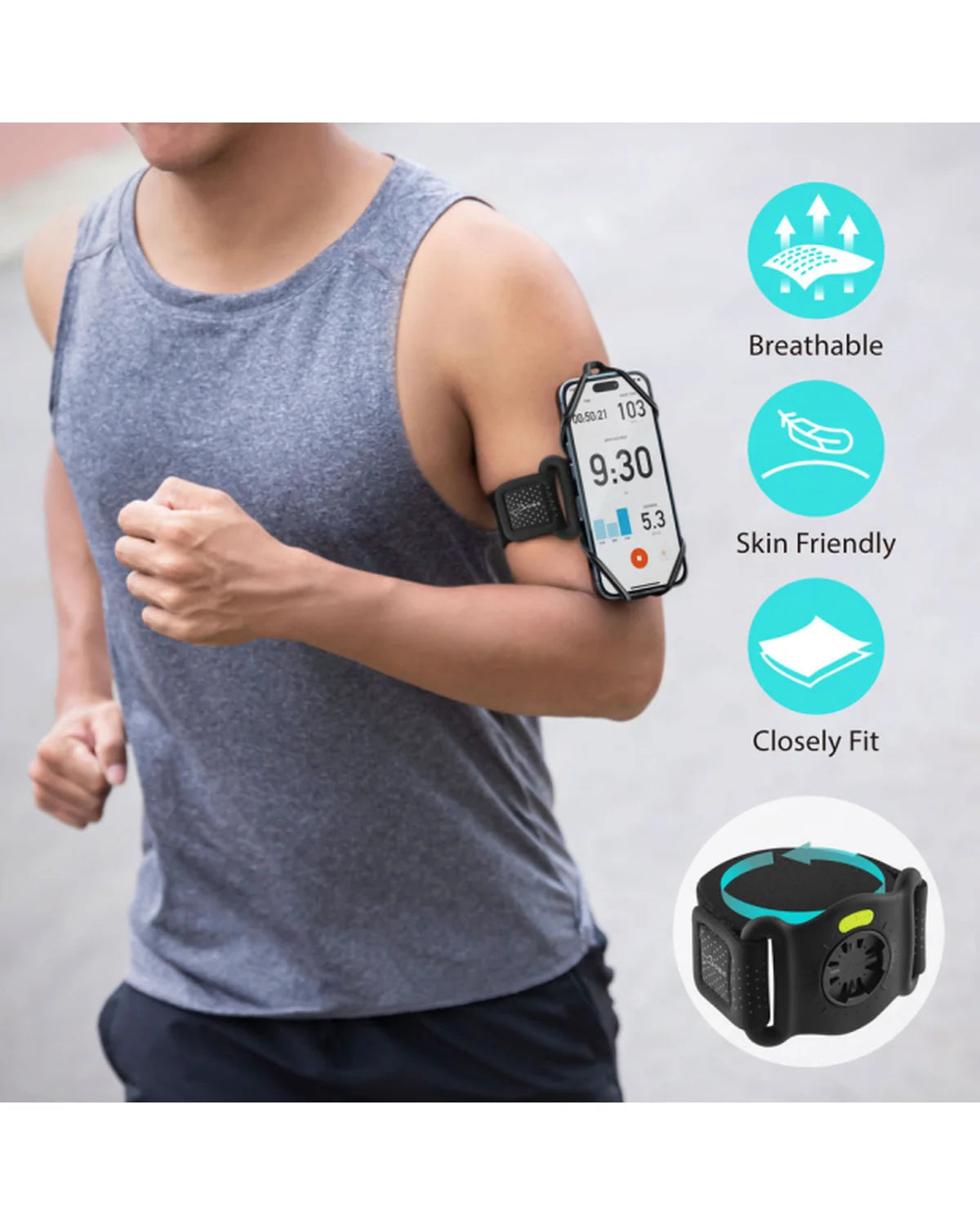 Bone Run Tie Connect Kit 2 Telefoonhouder voor Hardlopen – Zwart