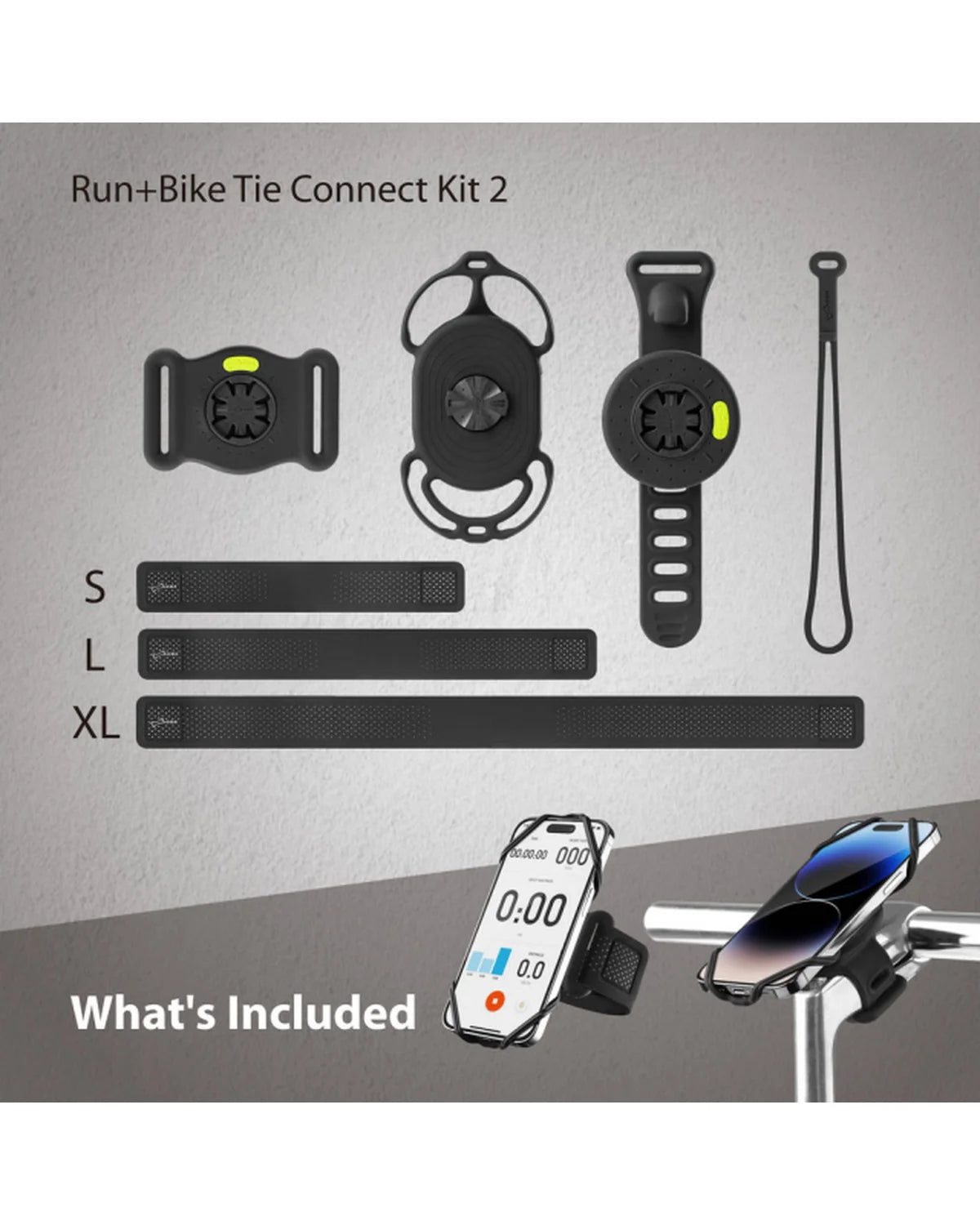 Bone Run+Bike Tie Connect Kit 2 Telefoonhouder voor Fiets & Hardlopen – Zwart