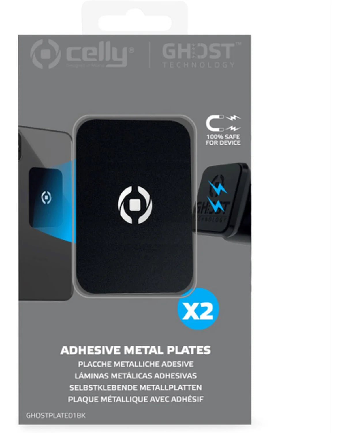 Celly GhostPlate Magnetische Plaat – Zwart