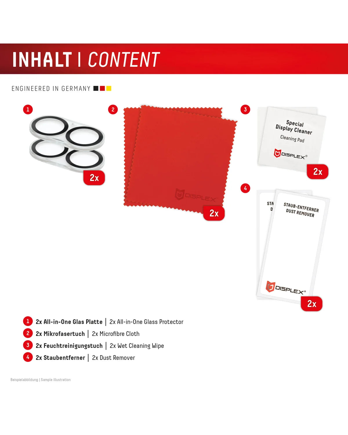 Displex CamGlass All-in-One Camera Screenprotector – Apple iPhone 16 / 16 Plus / 17