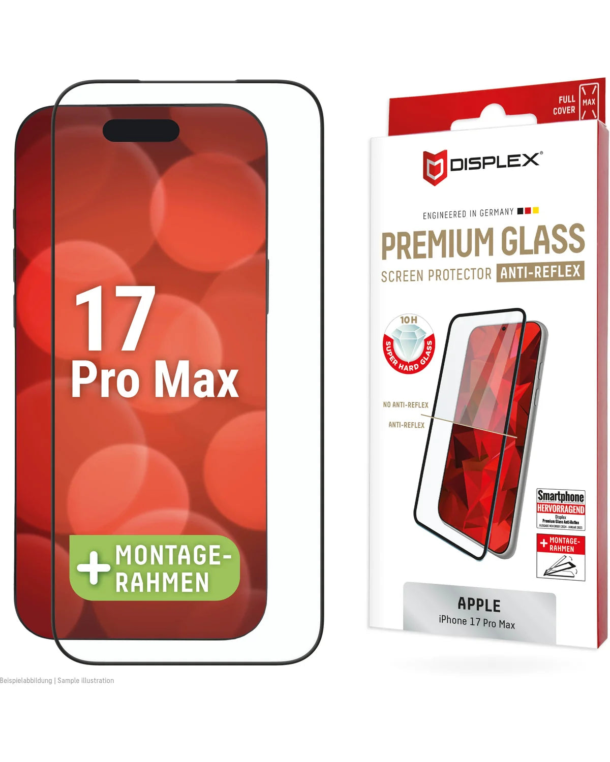 Displex Premium Glass Full Cover Anti-Reflex Screenprotector – Apple iPhone 17 Pro Max