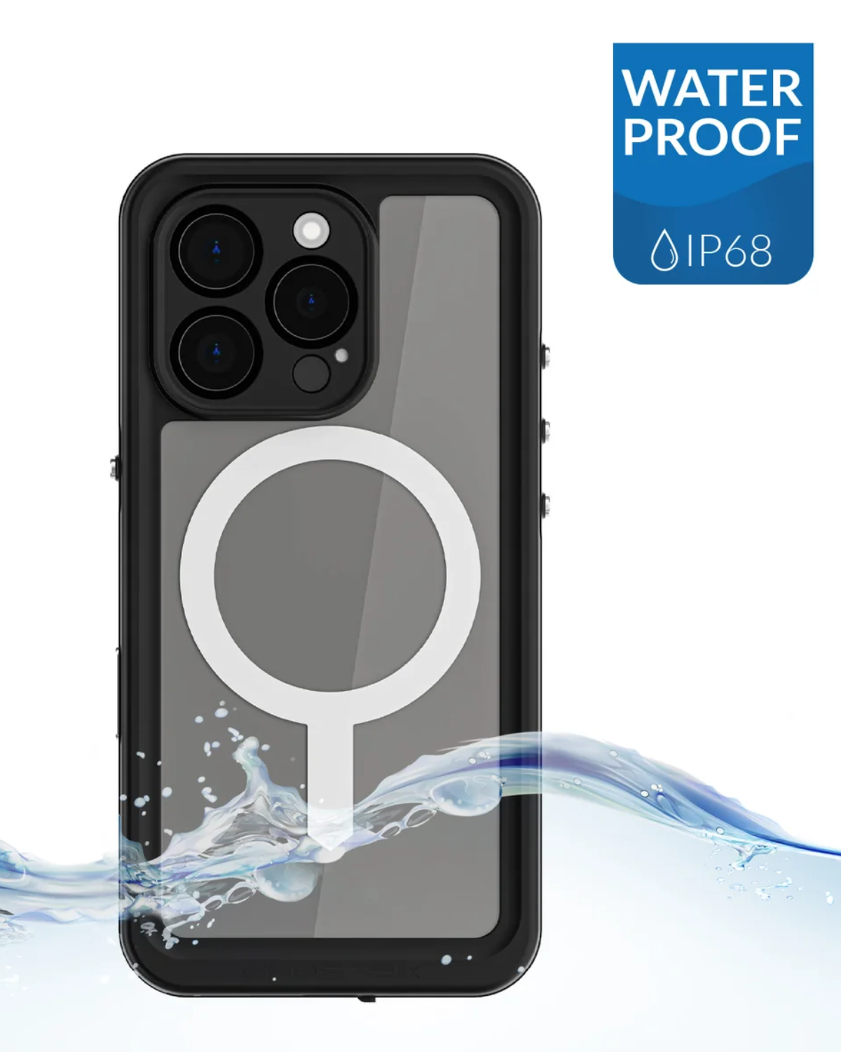 Ghostek Nautical Slim Waterproof MagSafe Case Telefoonhoesje Apple iPhone 16 Pro Transparant