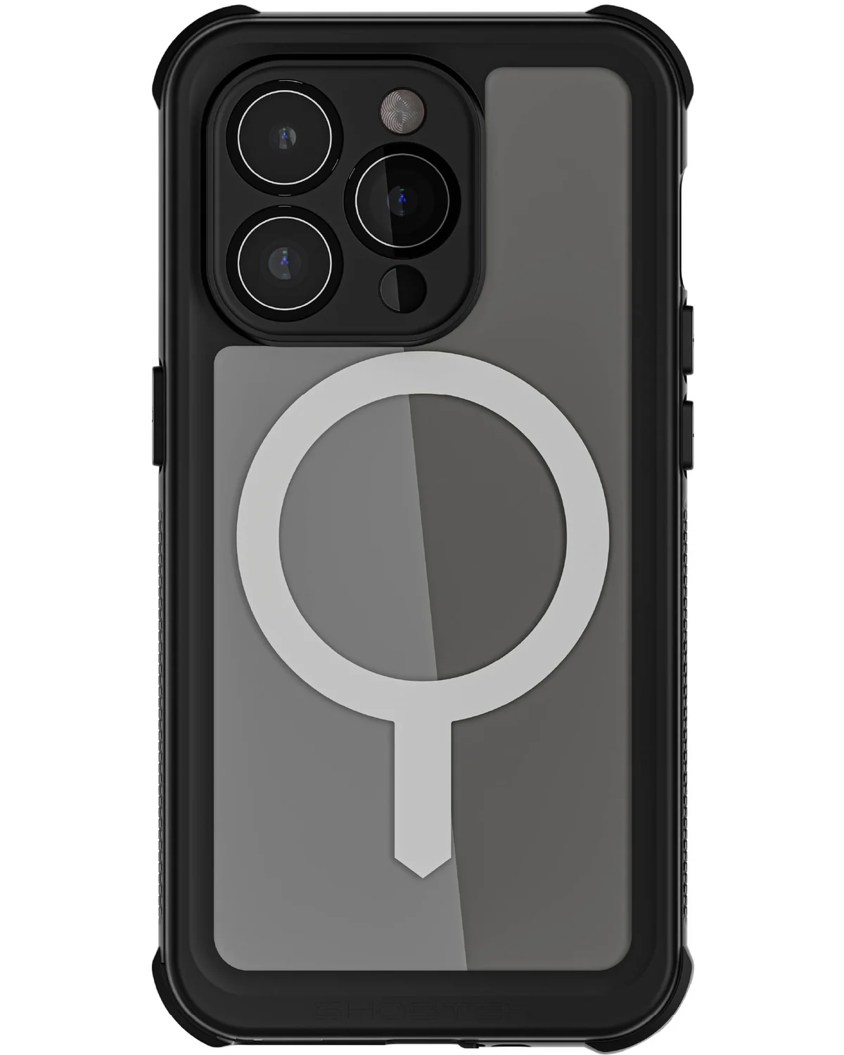 Ghostek Nautical Waterproof MagSafe Case Telefoonhoesje Belt Swivel Holster Apple iPhone 15 Pro Transparant