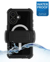 Ghostek Nautical Waterproof MagSafe Case Telefoonhoesje Belt Swivel Holster Apple iPhone 16 Zwart