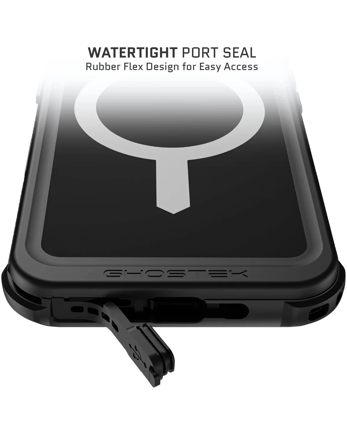 Ghostek Nautical Waterproof MagSafe Case Telefoonhoesje Belt Swivel Holster Apple iPhone 16 Zwart