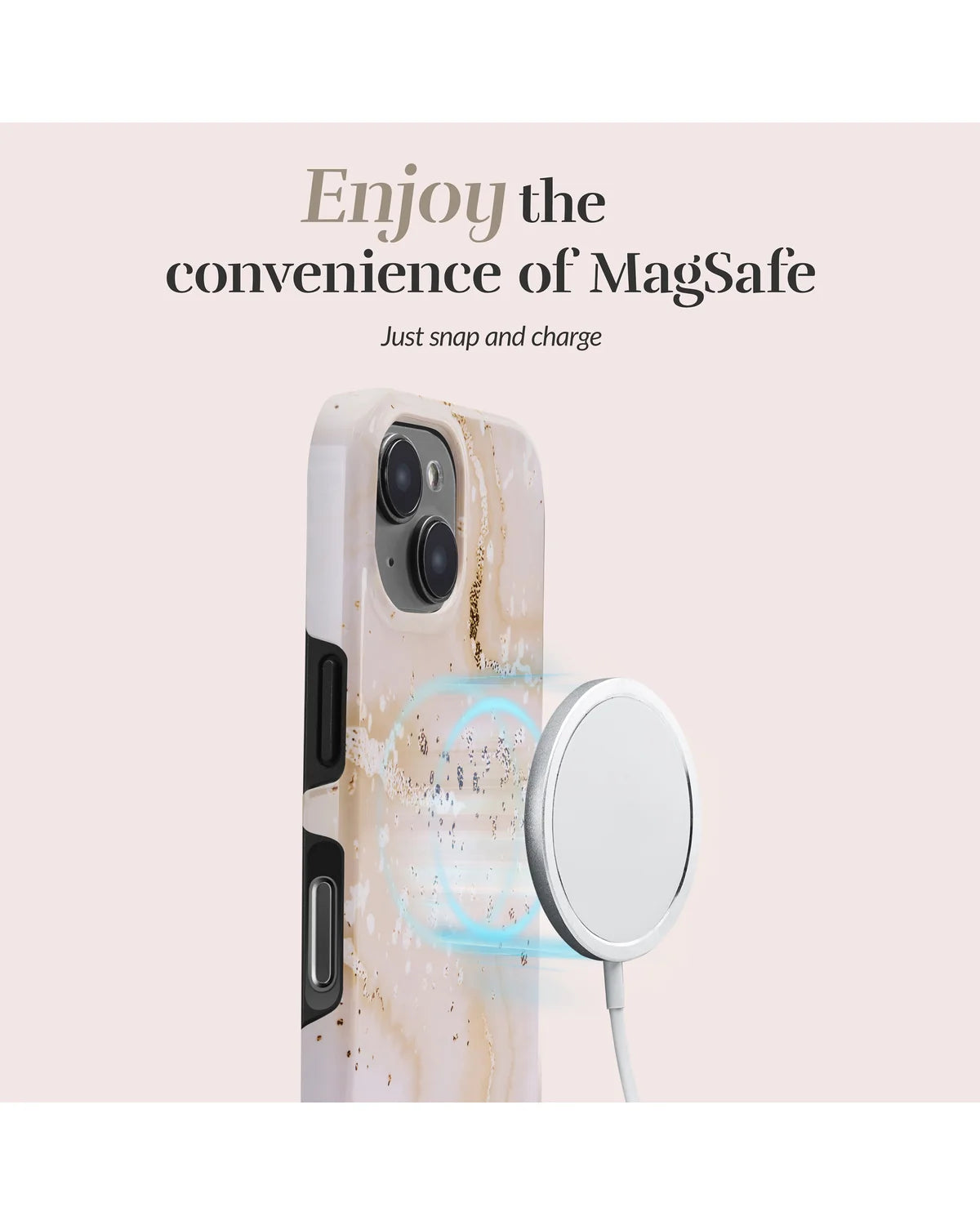 Mio by Mobilize Gold Marble MagSafe Compatibel Hoesje (Case) – Apple iPhone 17 Pro