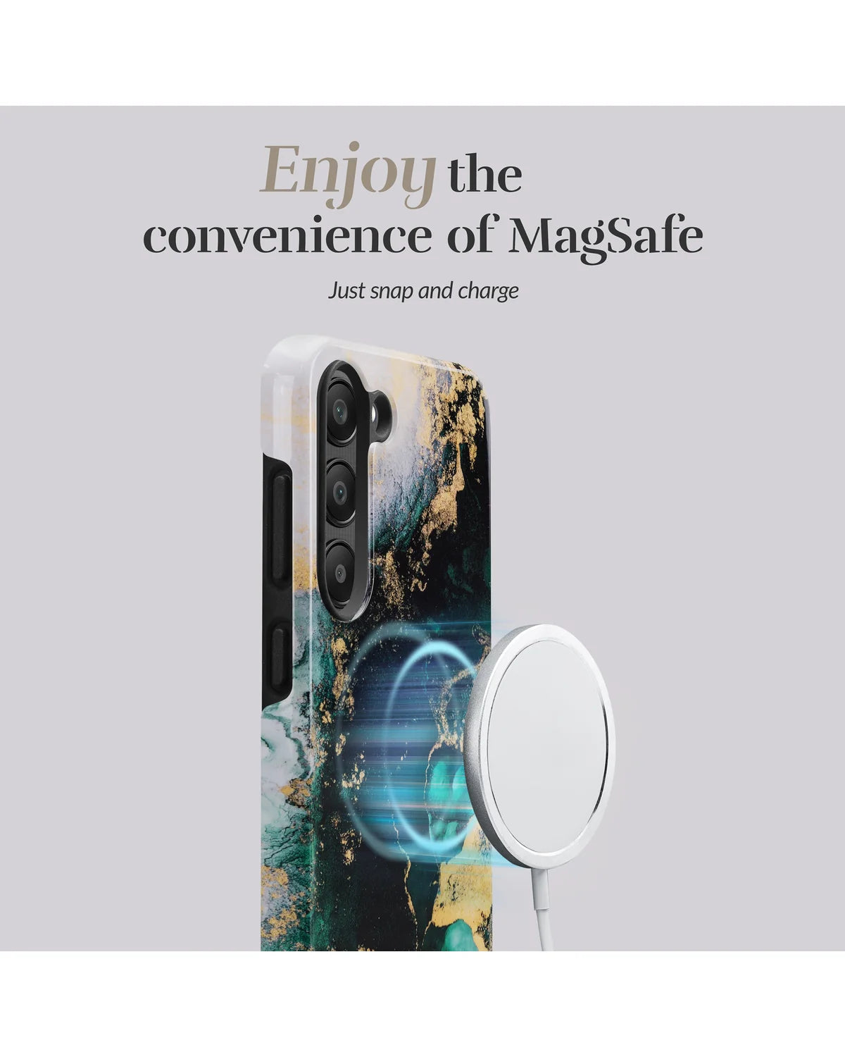 Mio by Mobilize Green Marble MagSafe Compatibel Hoesje – Samsung Galaxy S25 Fe 5G