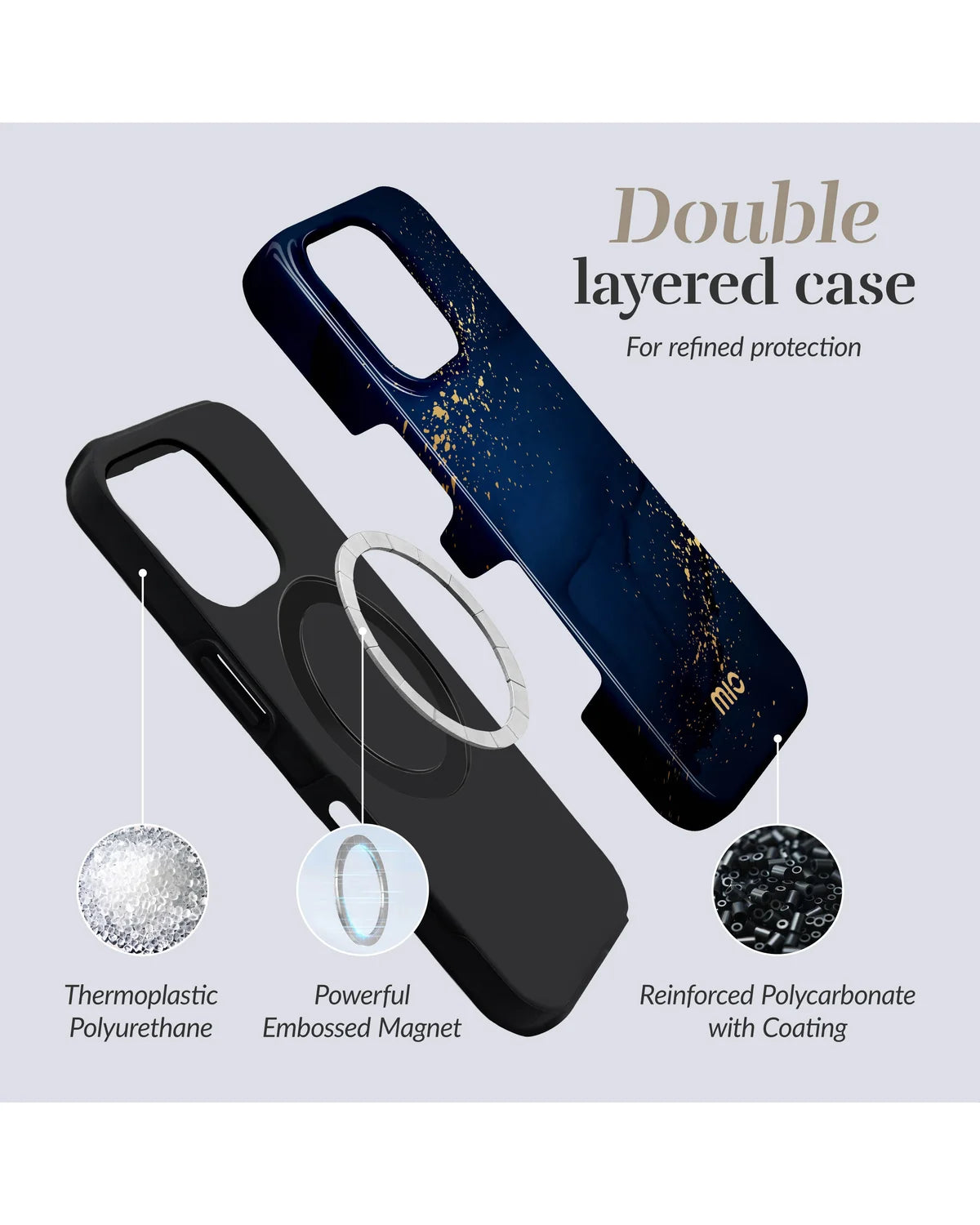 Mio by Mobilize Midnight Sparkle MagSafe Compatibel Hoesje (Case) – Apple iPhone 17 Pro Max