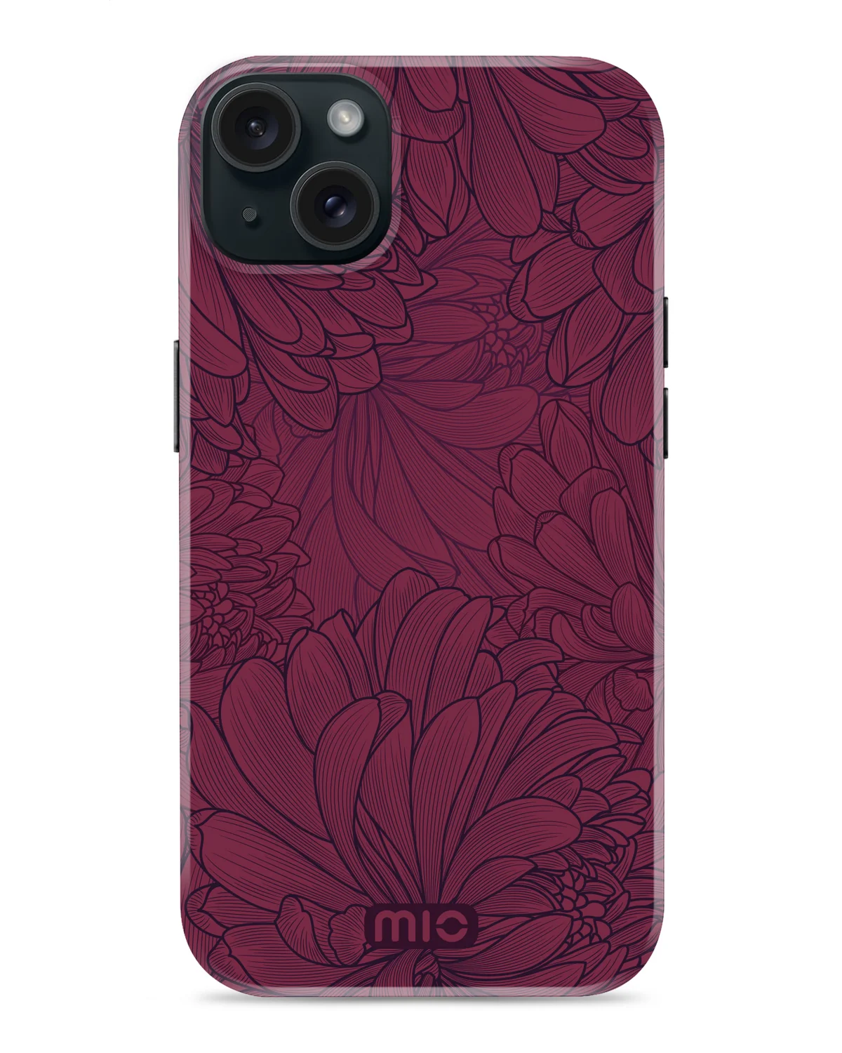 Mio By Mobilize Mio Berry Blooms Magsafe Compatibel Telefoonhoesje iPhone 15 Bordeaux