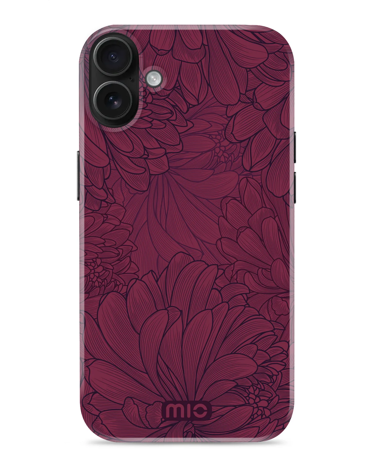 Mio By Mobilize Mio Berry Blooms Magsafe Compatibel Telefoonhoesje iPhone 16 Bordeaux
