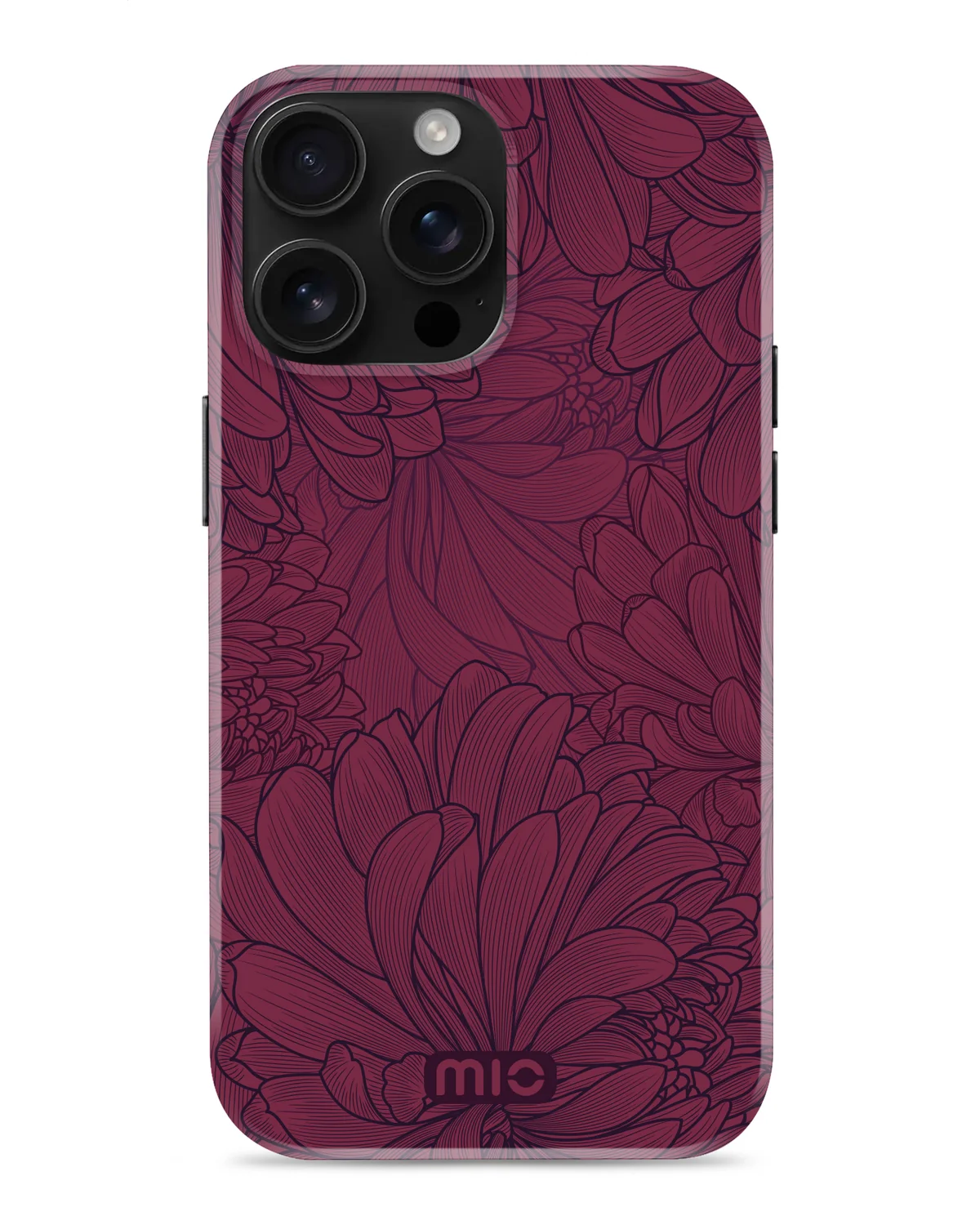 Mio By Mobilize Mio Berry Blooms Magsafe Compatibel Telefoonhoesje iPhone 16 Pro Bordeaux