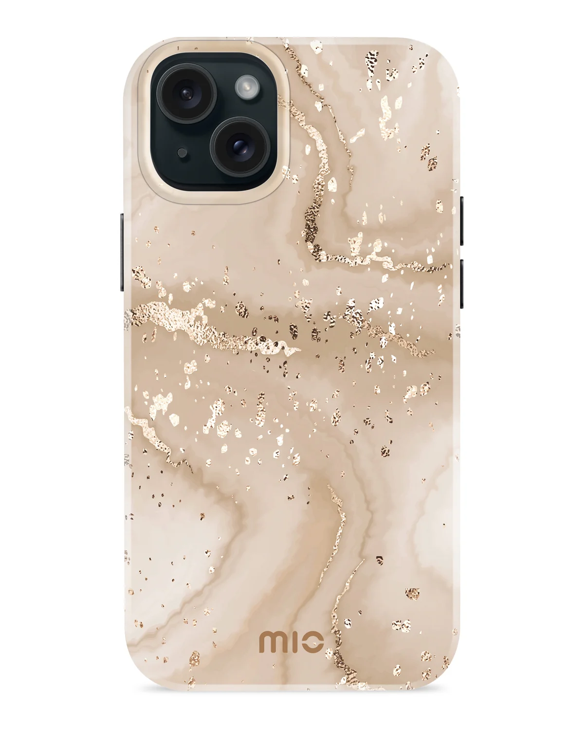 Mio By Mobilize Mio Gold Marble Magsafe Compatibel Telefoonhoesje iPhone 15 Plus Zand-Goud